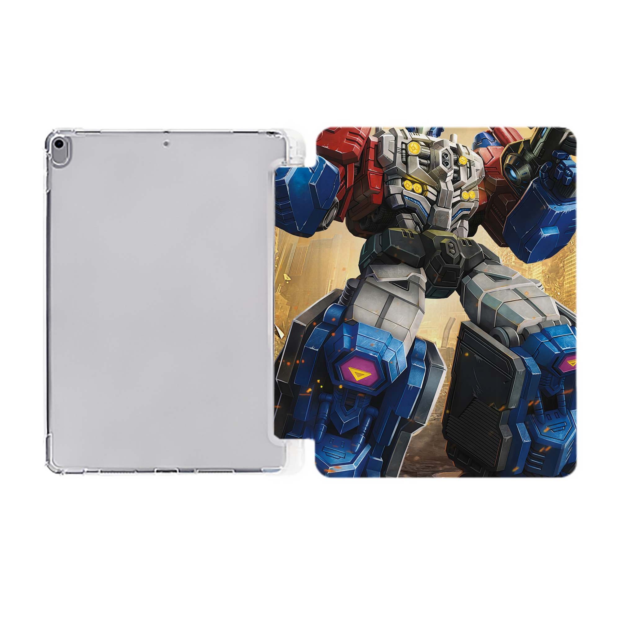 （画像用） Transformers トランスフォーマー IPad ケース ペン収納付き 三つ折りスタンド PUレザー×シリコン 対応機種9.5/10.5/10.9インチ